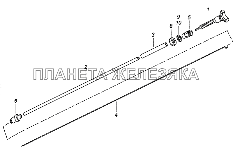 5320-1108120-99 Тяга ручного управления подачей топлива двигателя КамАЗ-6522 (Euro-2, 3)